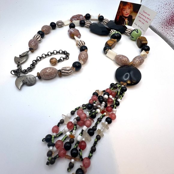 Loulou de la Falaise Colorful Beaded Tassel Necklace